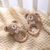 1PC Crochet Animal Rattles Soother Bracelet Cartoon Bear Baby Rattle Toy-TB00824-Veeddydropshipping